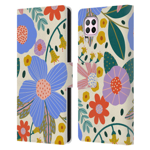 Gabriela Thomeu Floral Pure Joy - Colorful Floral Leather Book Wallet Case Cover For Huawei Nova 6 SE / P40 Lite