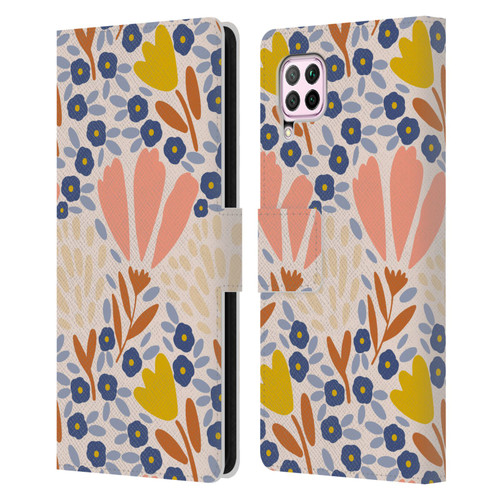 Gabriela Thomeu Floral Spring Flower Field Leather Book Wallet Case Cover For Huawei Nova 6 SE / P40 Lite