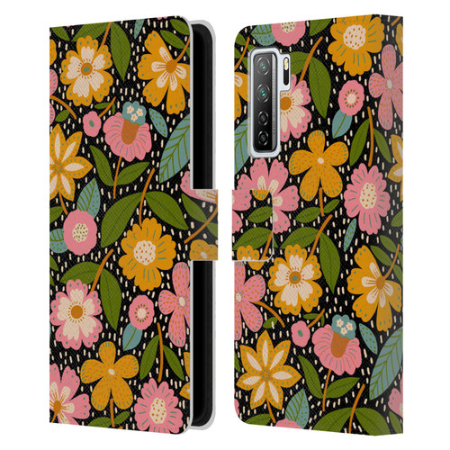 Gabriela Thomeu Floral Floral Jungle Leather Book Wallet Case Cover For Huawei Nova 7 SE/P40 Lite 5G
