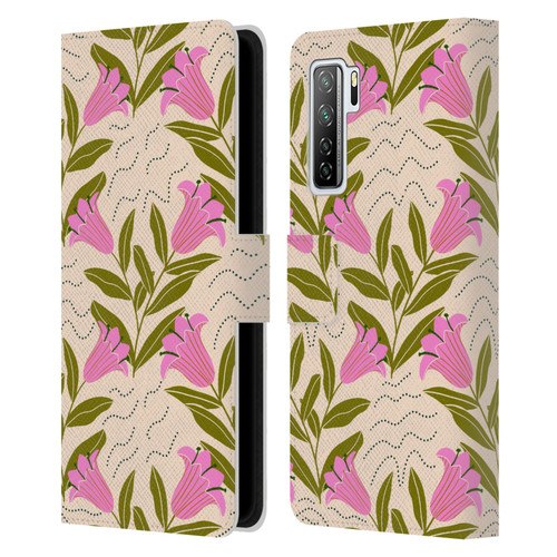 Gabriela Thomeu Floral Tulip Leather Book Wallet Case Cover For Huawei Nova 7 SE/P40 Lite 5G