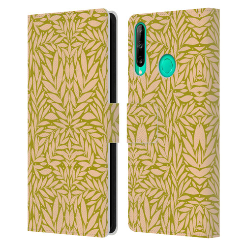 Gabriela Thomeu Floral Vintage Leaves Leather Book Wallet Case Cover For Huawei P40 lite E