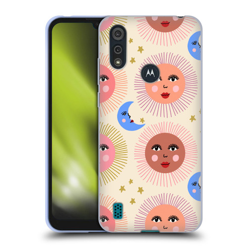 Gabriela Thomeu Art Sun Moon Star Soft Gel Case for Motorola Moto E6s (2020)