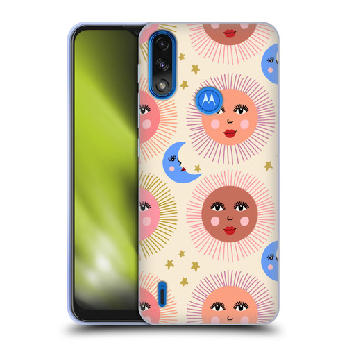 Gabriela Thomeu Art Sun Moon Star Soft Gel Case for Motorola Moto E7 Power / Moto E7i Power