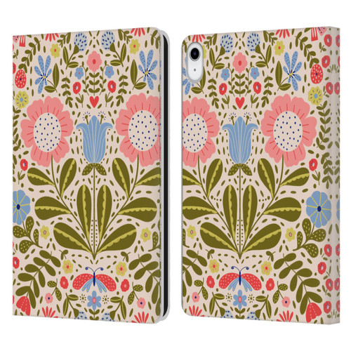 Gabriela Thomeu Floral Blooms & Butterflies Leather Book Wallet Case Cover For Apple iPad 10.9 2022/2025