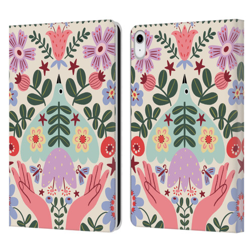 Gabriela Thomeu Floral Folk Flora Leather Book Wallet Case Cover For Apple iPad 10.9 2022/2025