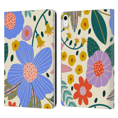 Gabriela Thomeu Floral Pure Joy - Colorful Floral Leather Book Wallet Case Cover For Apple iPad 10.9 2022/2025