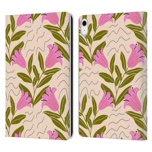 Gabriela Thomeu Floral Tulip Leather Book Wallet Case Cover For Apple iPad 10.9 2022/2025