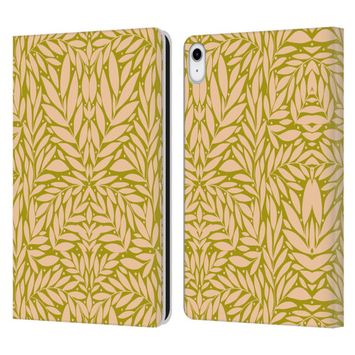 Gabriela Thomeu Floral Vintage Leaves Leather Book Wallet Case Cover For Apple iPad 10.9 2022/2025