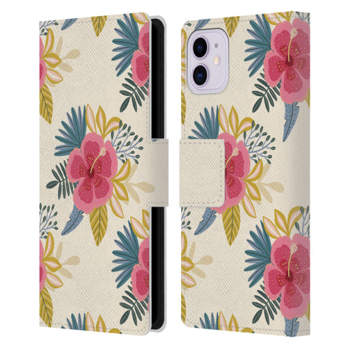 Gabriela Thomeu Floral Tropical Leather Book Wallet Case Cover For Apple iPhone 11