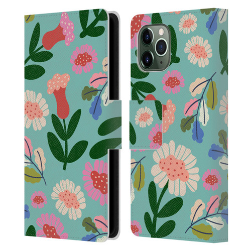 Gabriela Thomeu Floral Super Bloom Leather Book Wallet Case Cover For Apple iPhone 11 Pro