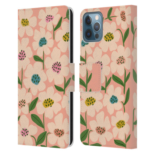 Gabriela Thomeu Floral Blossom Leather Book Wallet Case Cover For Apple iPhone 12 / iPhone 12 Pro