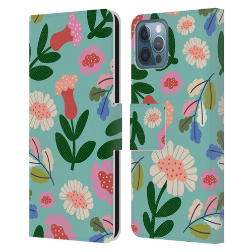 Gabriela Thomeu Floral Super Bloom Leather Book Wallet Case Cover For Apple iPhone 12 / iPhone 12 Pro