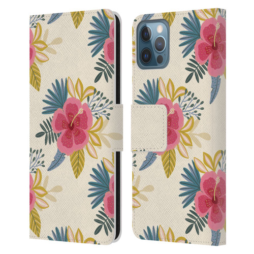 Gabriela Thomeu Floral Tropical Leather Book Wallet Case Cover For Apple iPhone 12 / iPhone 12 Pro