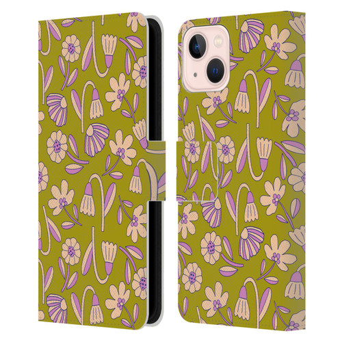 Gabriela Thomeu Floral Art Deco Leather Book Wallet Case Cover For Apple iPhone 13