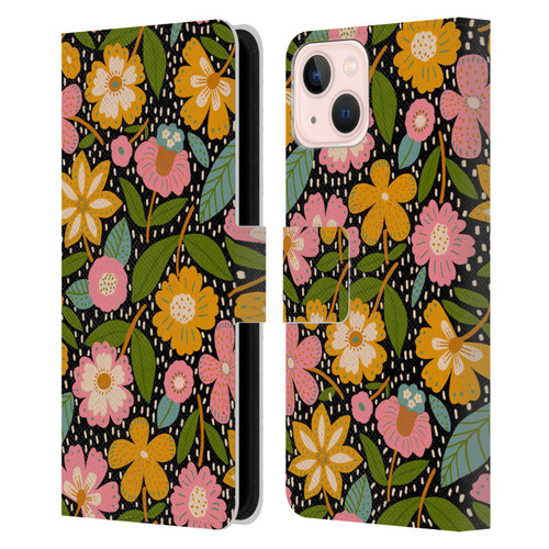 Gabriela Thomeu Floral Floral Jungle Leather Book Wallet Case Cover For Apple iPhone 13