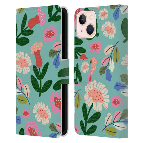 Gabriela Thomeu Floral Super Bloom Leather Book Wallet Case Cover For Apple iPhone 13