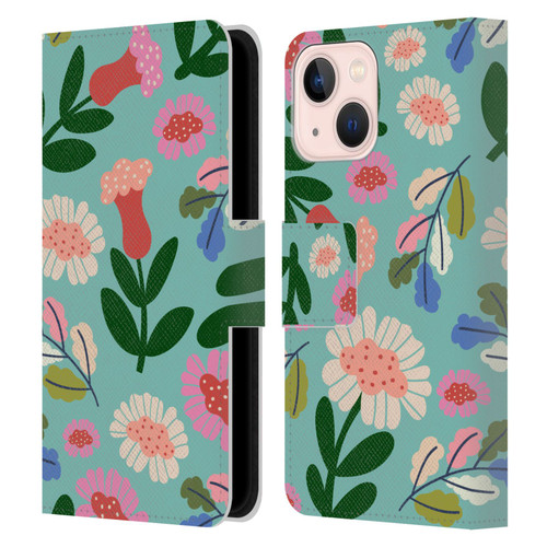 Gabriela Thomeu Floral Super Bloom Leather Book Wallet Case Cover For Apple iPhone 13 Mini