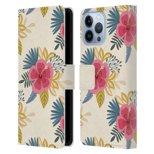 Gabriela Thomeu Floral Tropical Leather Book Wallet Case Cover For Apple iPhone 13 Pro Max