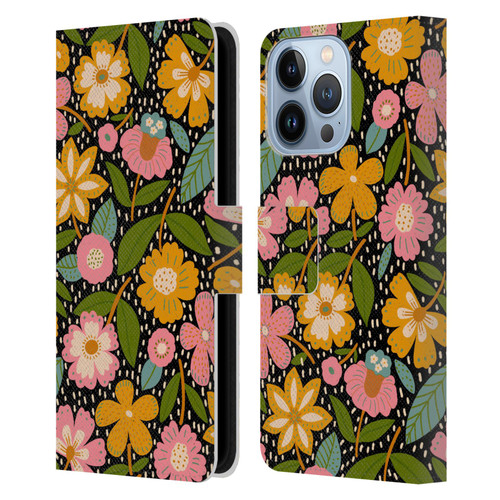 Gabriela Thomeu Floral Floral Jungle Leather Book Wallet Case Cover For Apple iPhone 13 Pro