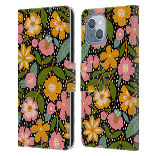 Gabriela Thomeu Floral Floral Jungle Leather Book Wallet Case Cover For Apple iPhone 14