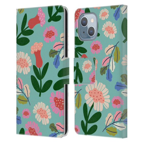 Gabriela Thomeu Floral Super Bloom Leather Book Wallet Case Cover For Apple iPhone 14