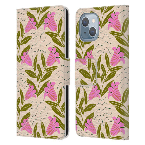 Gabriela Thomeu Floral Tulip Leather Book Wallet Case Cover For Apple iPhone 14