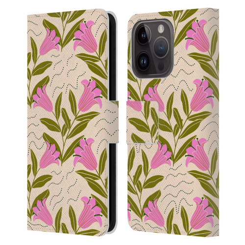 Gabriela Thomeu Floral Tulip Leather Book Wallet Case Cover For Apple iPhone 15 Pro
