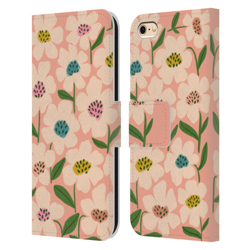 Gabriela Thomeu Floral Blossom Leather Book Wallet Case Cover For Apple iPhone 6 / iPhone 6s