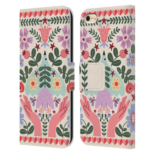 Gabriela Thomeu Floral Folk Flora Leather Book Wallet Case Cover For Apple iPhone 6 / iPhone 6s