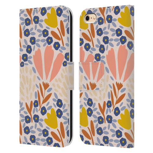 Gabriela Thomeu Floral Spring Flower Field Leather Book Wallet Case Cover For Apple iPhone 6 / iPhone 6s