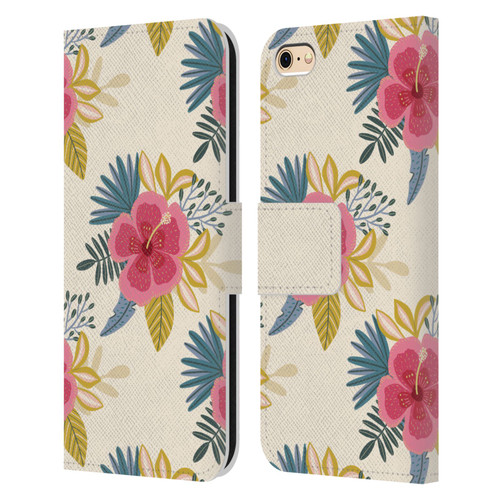 Gabriela Thomeu Floral Tropical Leather Book Wallet Case Cover For Apple iPhone 6 / iPhone 6s