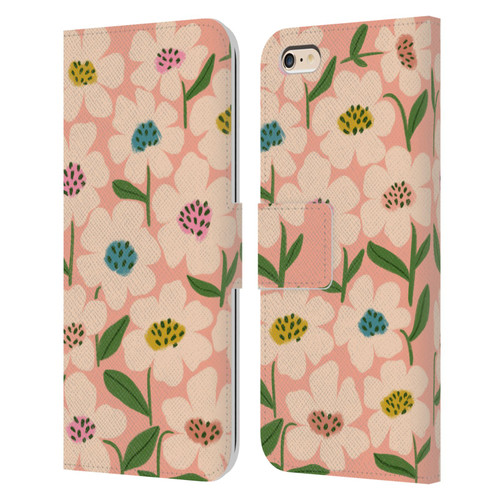 Gabriela Thomeu Floral Blossom Leather Book Wallet Case Cover For Apple iPhone 6 Plus / iPhone 6s Plus