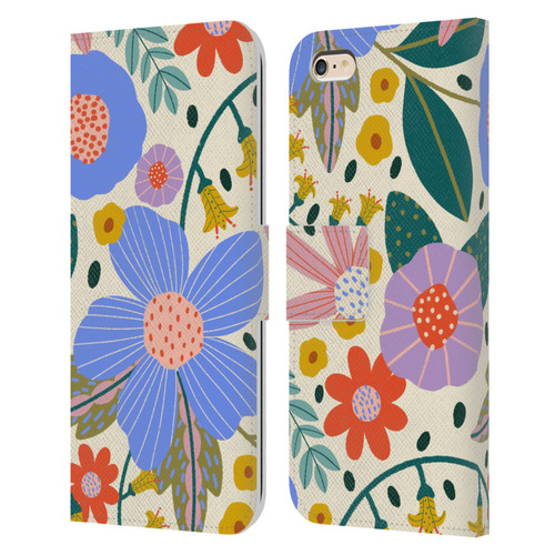 Gabriela Thomeu Floral Pure Joy - Colorful Floral Leather Book Wallet Case Cover For Apple iPhone 6 Plus / iPhone 6s Plus