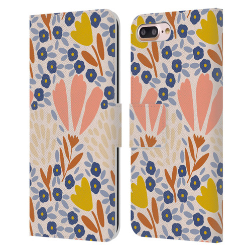 Gabriela Thomeu Floral Spring Flower Field Leather Book Wallet Case Cover For Apple iPhone 7 Plus / iPhone 8 Plus