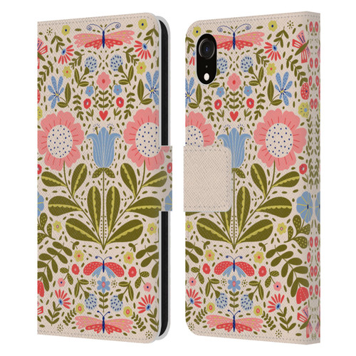 Gabriela Thomeu Floral Blooms & Butterflies Leather Book Wallet Case Cover For Apple iPhone XR