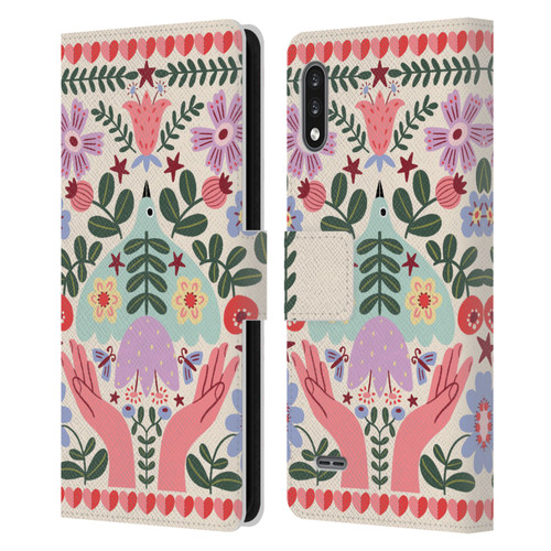 Gabriela Thomeu Floral Folk Flora Leather Book Wallet Case Cover For LG K22
