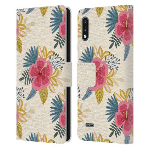 Gabriela Thomeu Floral Tropical Leather Book Wallet Case Cover For LG K22