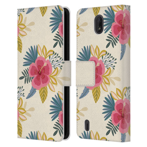 Gabriela Thomeu Floral Tropical Leather Book Wallet Case Cover For Nokia C01 Plus/C1 2nd Edition