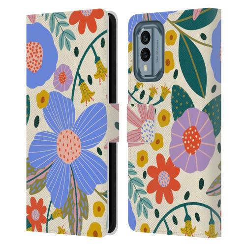Gabriela Thomeu Floral Pure Joy - Colorful Floral Leather Book Wallet Case Cover For Nokia X30