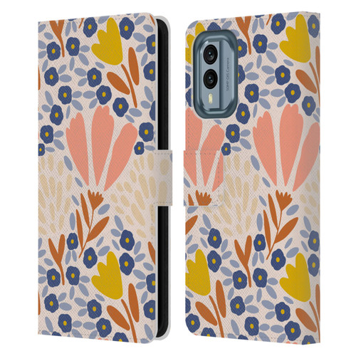 Gabriela Thomeu Floral Spring Flower Field Leather Book Wallet Case Cover For Nokia X30
