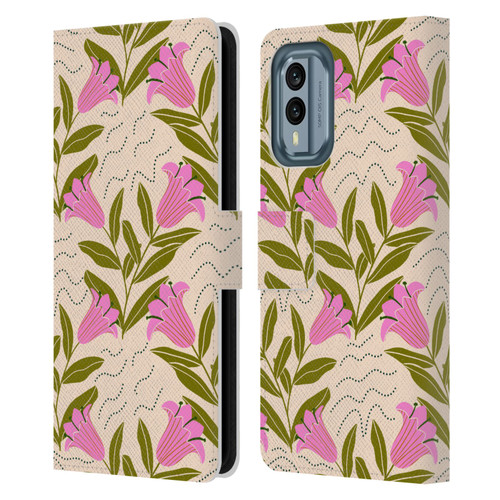 Gabriela Thomeu Floral Tulip Leather Book Wallet Case Cover For Nokia X30