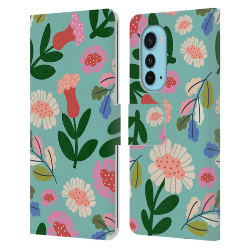 Gabriela Thomeu Floral Super Bloom Leather Book Wallet Case Cover For Motorola Edge (2022)