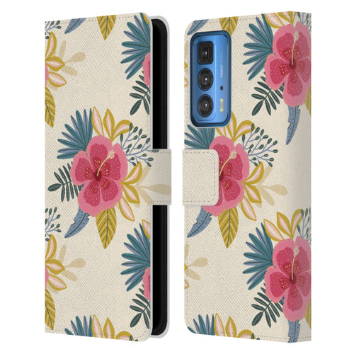 Gabriela Thomeu Floral Tropical Leather Book Wallet Case Cover For Motorola Edge 20 Pro