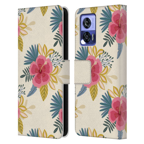 Gabriela Thomeu Floral Tropical Leather Book Wallet Case Cover For Motorola Edge 30 Neo 5G