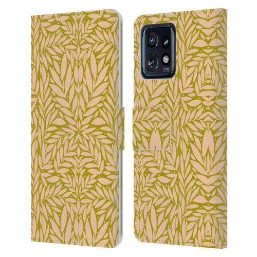 Gabriela Thomeu Floral Vintage Leaves Leather Book Wallet Case Cover For Motorola Moto Edge 40 Pro