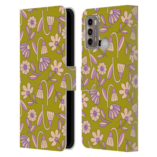 Gabriela Thomeu Floral Art Deco Leather Book Wallet Case Cover For Motorola Moto G60 / Moto G40 Fusion