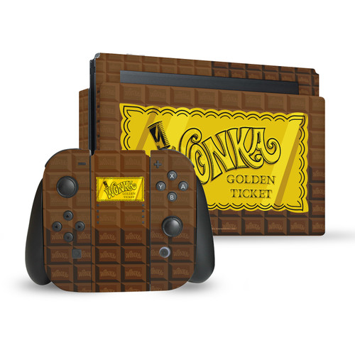 Willy Wonka and the Chocolate Factory Graphics Golden Ticket Vinyl Sticker Skin Decal Cover for Nintendo Switch Bundle