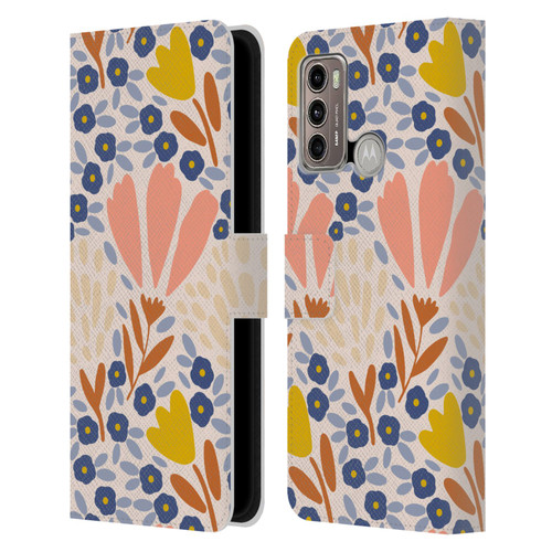 Gabriela Thomeu Floral Spring Flower Field Leather Book Wallet Case Cover For Motorola Moto G60 / Moto G40 Fusion