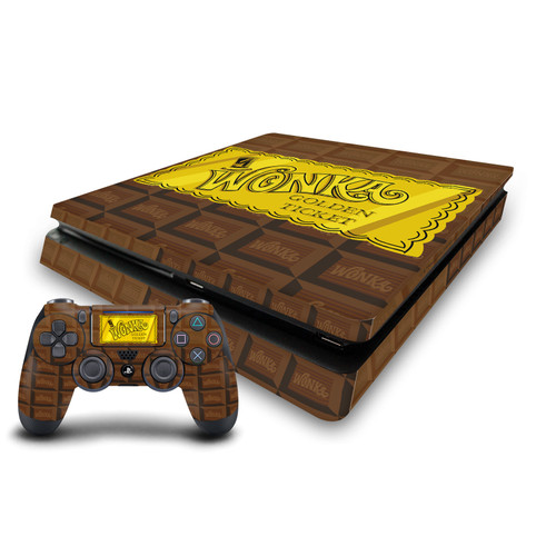 Willy Wonka and the Chocolate Factory Graphics Golden Ticket Vinyl Sticker Skin Decal Cover for Sony PS4 Slim Console & Controller