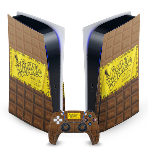 Willy Wonka and the Chocolate Factory Graphics Golden Ticket Vinyl Sticker Skin Decal Cover for Sony PS5 Disc Edition Bundle